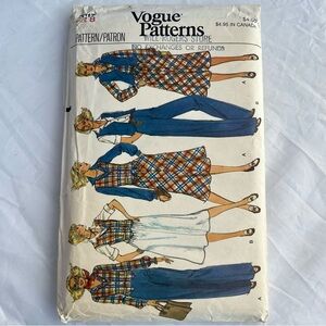 Vintage Vogue 7017 Misses Vest, Skirt, Pants, and Shirt Pattern - Size 8